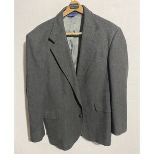 VTG‎ Pendleton Virgin Wool Tweed Salt & Pepper Blazer Men 42 Old Money Heritage